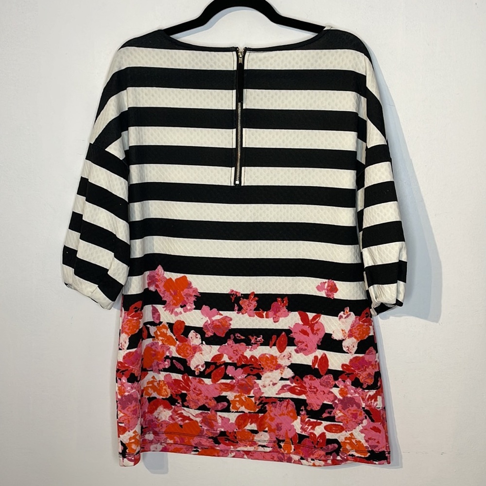 ANTHROPOLOGIE Postmark stripes floral puff sleeve tunic top - Picture 10 of 12